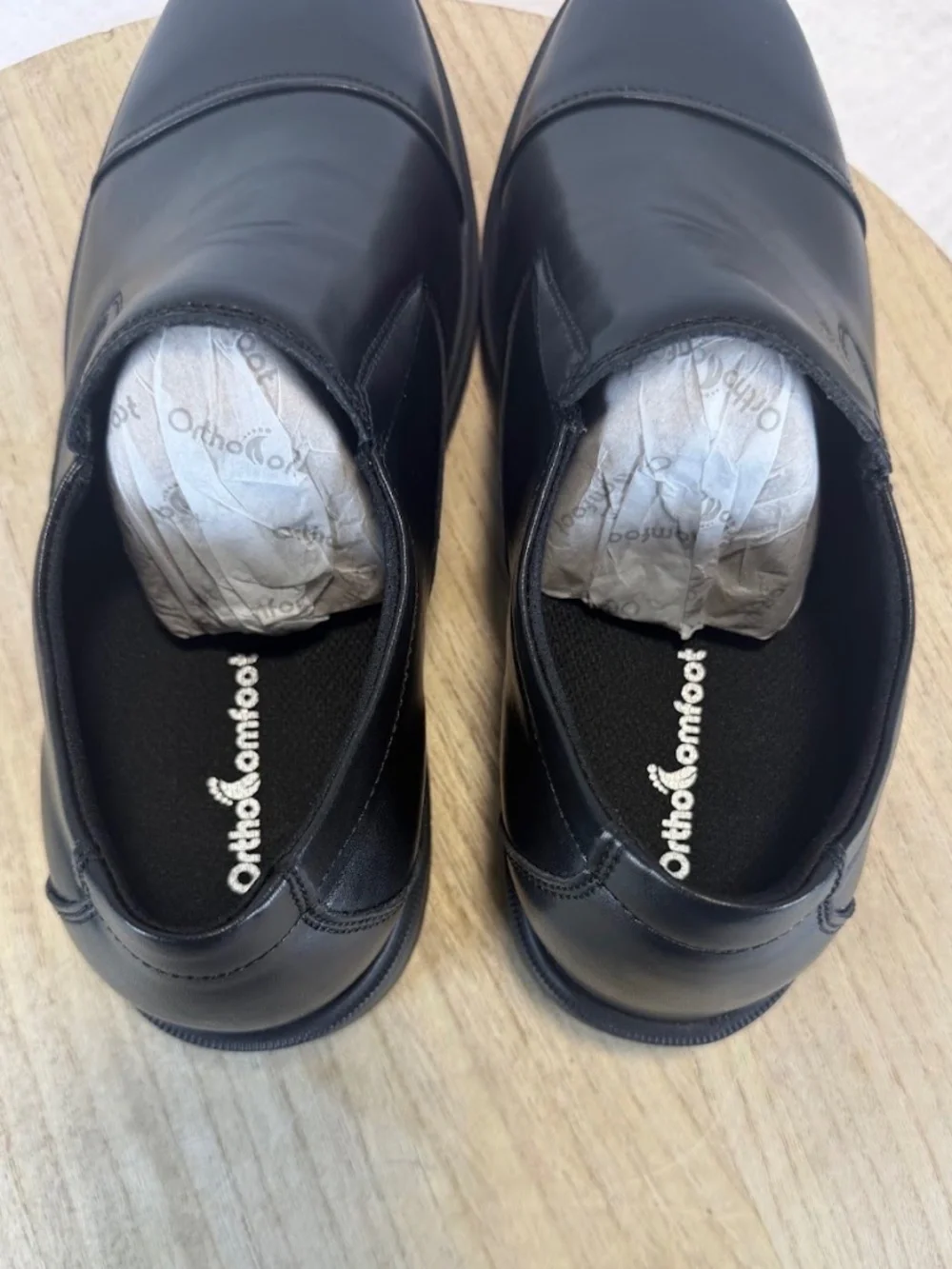 OrthoComfort US Mens 11 Black Orthopedic Slip On Oxford Dress Shoes OFLK10B NIB
